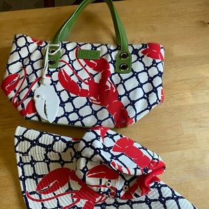 Kate spade lobster bucket hat and bag (with Kate spade white claw key chain)